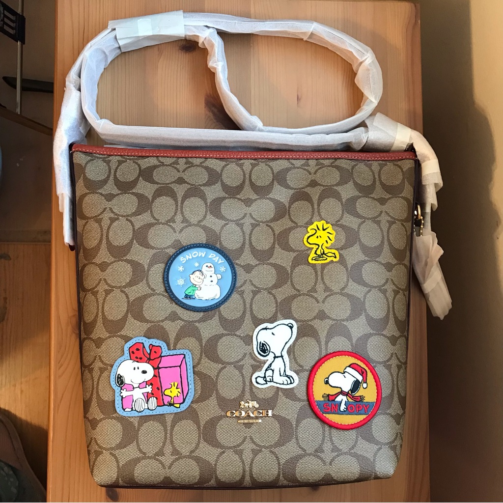 Coach X Peanuts Val Duffle In Signature Canvas With Patches